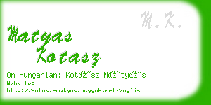 matyas kotasz business card